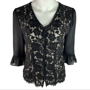 Hazel Lace 3/4 Sleeve Button Front Cardigan